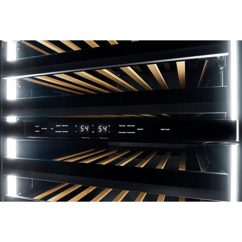 JennAir Noir 24 in. Undercounter Wine Cooler with Wood Racks, Dual Temperature Zones & 45 Bottle Capacity - Black, , hires