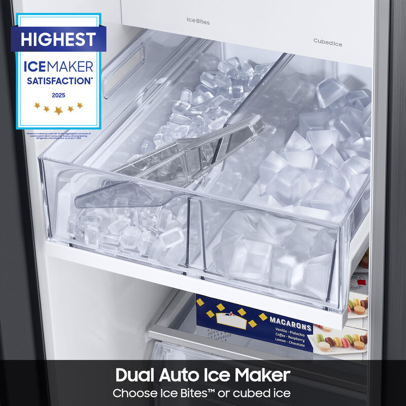 Samsung Bespoke 36 in. 28.0 cu. ft. Smart Side-by-Side Refrigerator with Internal Water Dispenser - White Glass, White Glass, hires