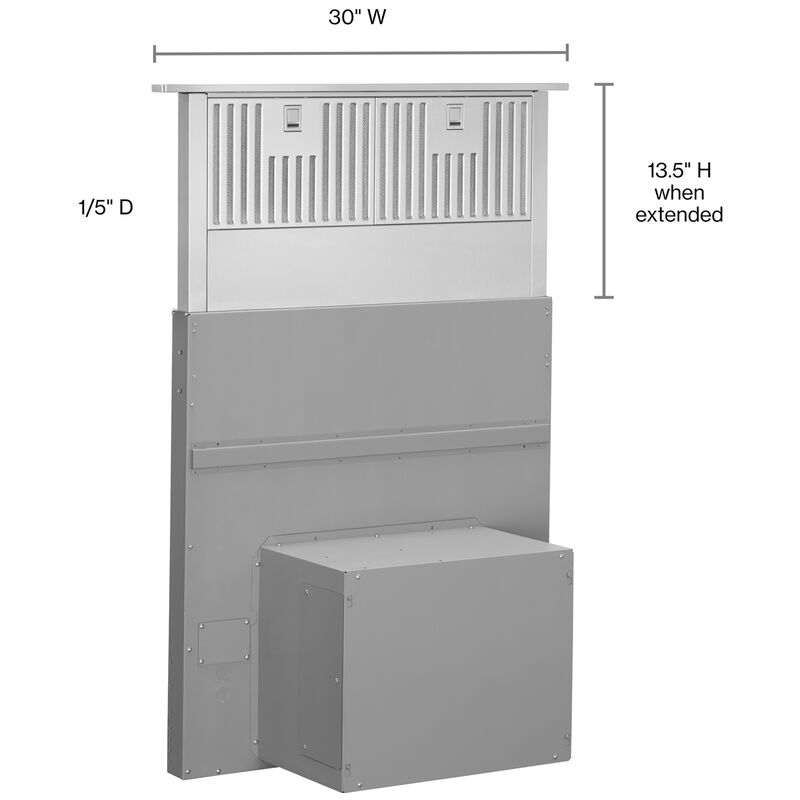 KitchenAid 30 in. Ducted Downdraft with 585 CFM & 4 Fan Speeds - Stainless Steel, , hires