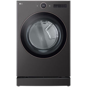 LG 27 in. 7.4 cu. ft. Smart Stackable Electric Dryer with AI Sensor Dry, TurboSteam, Sanitize & Steam Cycle - Black, Black, hires