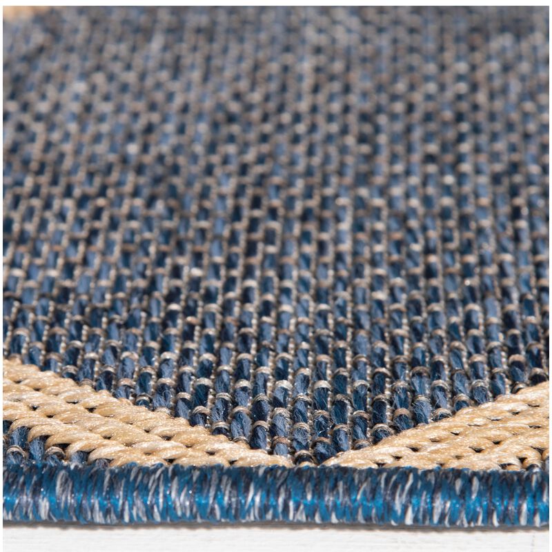Natco Santorini Collection Outdoor Area Rug Minot 7'10"x9'10" - Cobalt/Natural, , hires