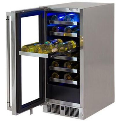 Lynx Professional Series 15 in. Undercounter Outdoor Wine Cooler with Single Zone & 24 Bottle Capacity Left Hinged - Stainless Steel | LM15WINEL
