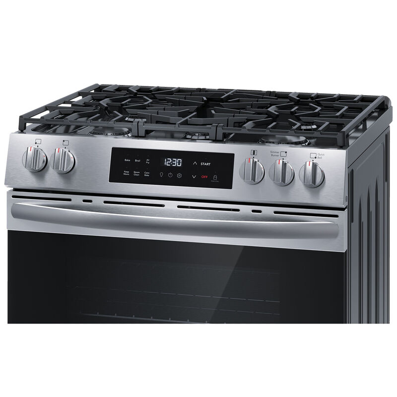 Frigidaire 30 in. 5.1 cu. ft. Air-Fry Standard Convection Gas Range with 5 Sealed Burners - Stainless Steel, , hires