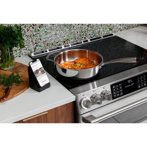 Cafe 30 in. 6.7 cu. ft. Smart Air Fry True European Convection Double Oven Slide-In Electric Range with 5 Induction Burners - Stainless Steel, Stainless Steel, hires