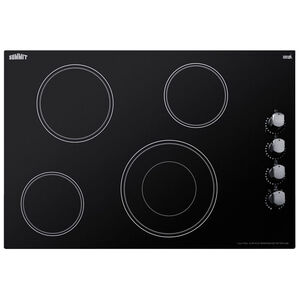 Summit 30 in. 4-Burner Electric Cooktop with Power Burner - Black, , hires