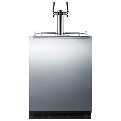 Summit 24 in. 5.5 cu. ft. Beer Dispenser with 2 Taps - Stainless Steel | BC58BICFADA