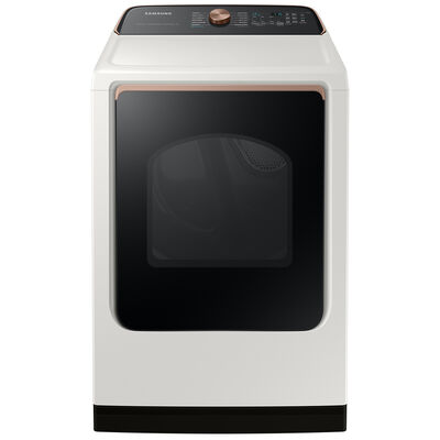 Samsung 27 in. 7.4 cu. ft. Smart Electric Dryer with Sensor Dry, Sanitize & Steam Cycle - Ivory | DVE55CG7500E