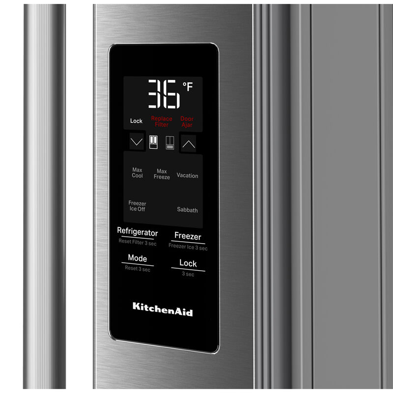 KitchenAid 36 in. 30.5 cu. ft. French Door Refrigerator with Internal Water Dispenser - Stainless Steel with PrintShield Finish, , hires