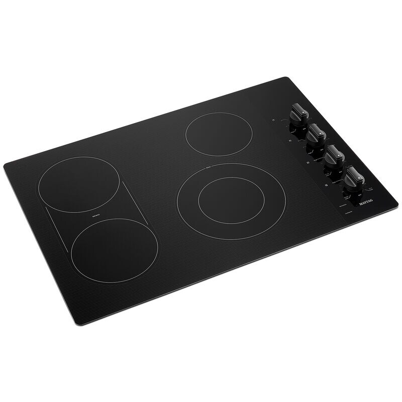 Maytag 30 in. 4-Burner Electric Cooktop with Power Burner, Reversible Grill & Griddle - Black, , hires