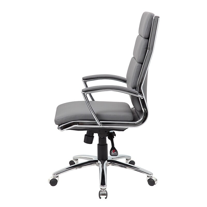 Boss Executive CaressoftPlus Chair With Metal Chrome Finish - Grey, , hires