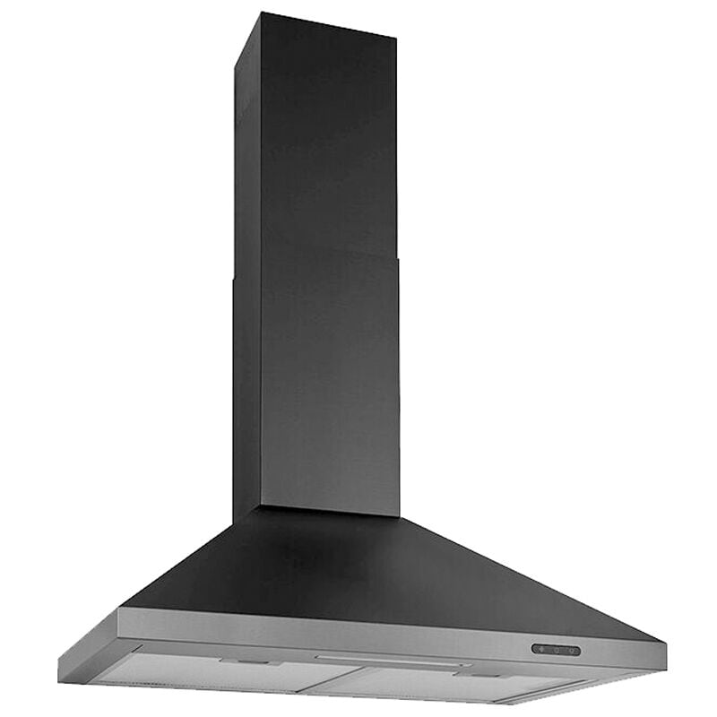 Broan Elite EW48 Series 36 in. Convertible Chimney Style Range Hood with 460 CFM, 3 Fan Speeds & 1 LED Light - Black Stainless, , hires