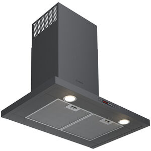 Bosch 800 Series 30 in. Convertible Chimney Style Range Hood with 600 CFM, 4 Fan Speeds & 2 Halogen Lights - Black Stainless Steel, , hires