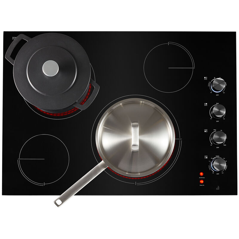 JennAir Oblivian Glass 30 in. 4-Burner Electric Cooktop with Simmer Burner & Power Burner - Black, , hires
