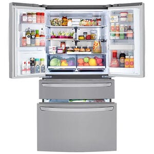 LG 36 in. 29.5 cu. ft. Smart 4-Door French Door Refrigerator with Ice & Water Dispenser - PrintProof Stainless Steel, PrintProof Stainless Steel, hires