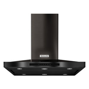 KitchenAid 36 in. Canopy Pro Style Range Hood with 3 Speed Settings, 585 CFM, Convertible Venting & 4 LED Lights - Black Stainless Steel, Black Stainless Steel, hires
