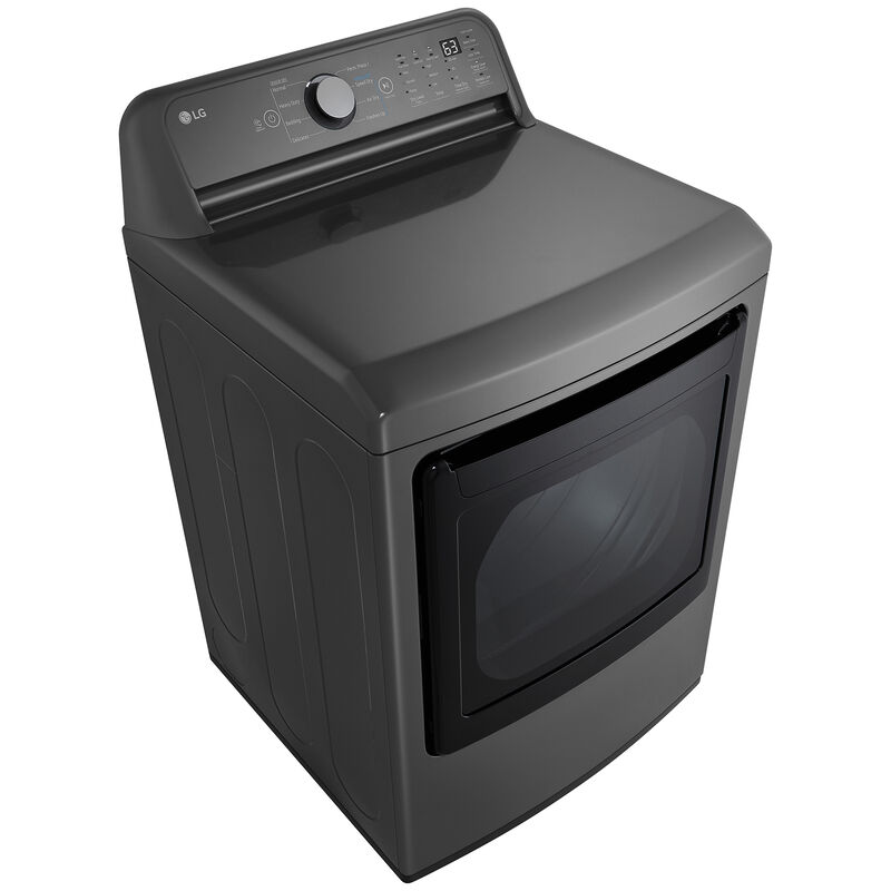 LG 27 in. 7.3 cu. ft. Gas Dryer with Flow Sense Duct Clogging Indicator, LoDecibel Quiet Operation & Sensor Dry - Middle Black, Black, hires