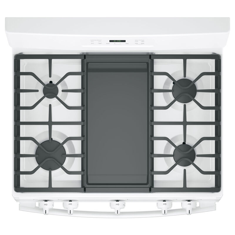 GE 30 in. 5 cu. ft. Gas Range with 5 Sealed Burners & Griddle - White, White, hires