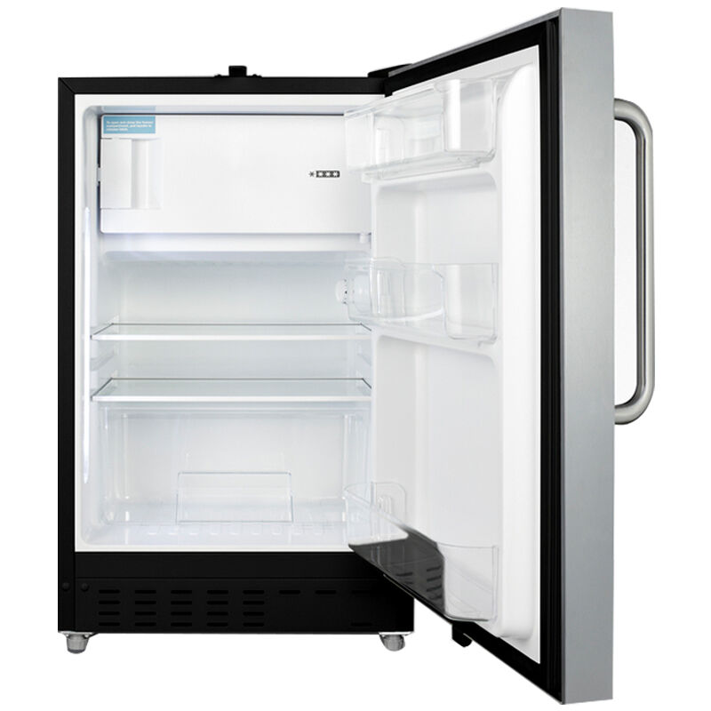 Summit 21 in. 2.7 cu. ft. Mini Fridge with Freezer Compartment - Stainless Steel, , hires