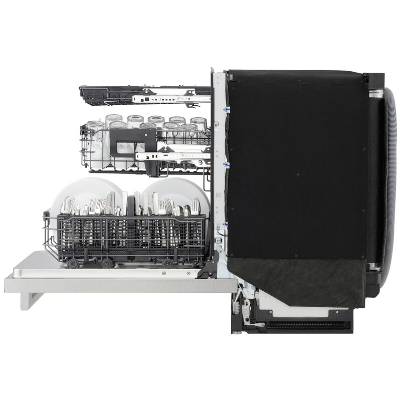 LG Studio 24 in. Top Control Flush-Mount Smart Dishwasher with 39 dBA Sound Level, 3rd Rack & Dynamic Heat Dry with AutoVent Dry - PrintProof Stainless Steel, , hires