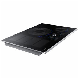 Samsung 30 in. 4-Burner Smart Induction Cooktop with Frame, Simmer and Power Burner - Stainless Steel, Stainless Steel, hires