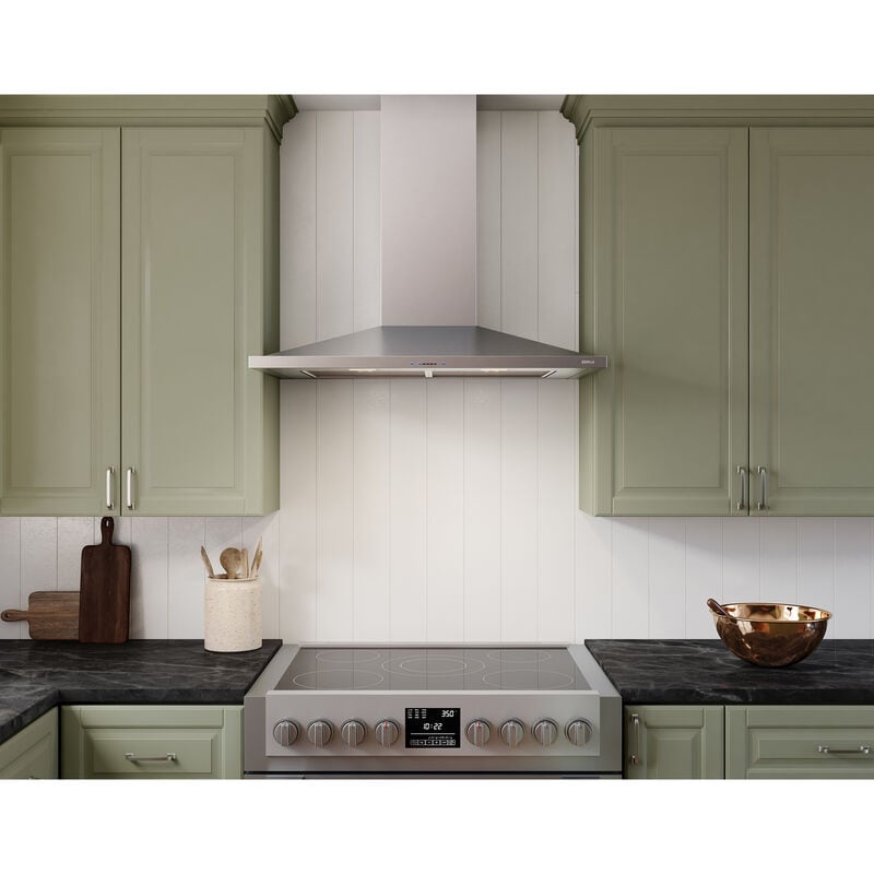 Zephyr Anzio Series 36 in. Convertible Chimney Style Range Hood with 600 CFM, 5 Fan Speeds & 2 LED Lights - Stainless Steel, , hires