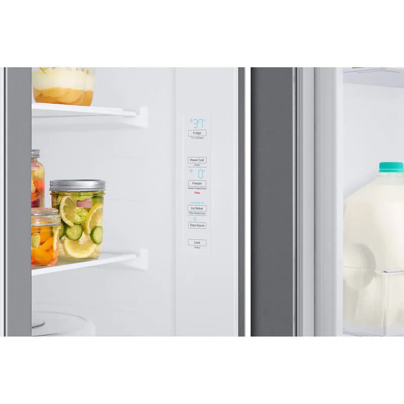 Samsung 36 in. 27.4 cu. ft. Side by Side Refrigerator with Ice & Water Dispenser - Stainless Steel, Stainless Steel, hires