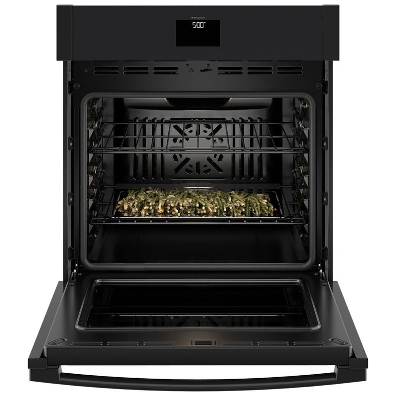 GE 27 in. 4.3 cu. ft. Smart Electric Single Wall Oven with True European Convection - Black, Black, hires