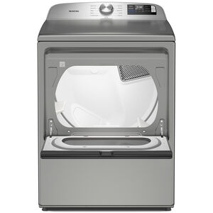 Maytag 27 in. 7.4 cu. ft. Smart Electric Dryer with Extra Power, Sensor Dry & Steam Cycle - Classic SIlver, Classic Silver, hires