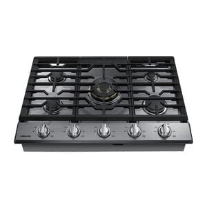 Samsung 30 in. 5-Burner Smart Natural Gas Cooktop with Bluetooth, Griddle, Simmer Burner & Power Burner - Stainless Steel, Stainless Steel, hires