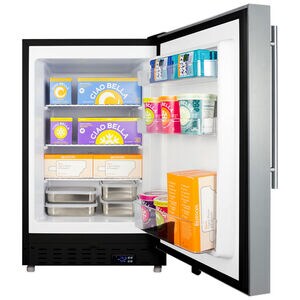 Summit 21 in. 2.7 cu. ft. Upright Compact Freezer with Adjustable Shelves & Digital Control - Stainless Steel, , hires