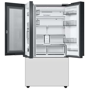 Samsung Bespoke 36 in. 30.1 cu. ft. Smart French Door Refrigerator with Internal Water Dispenser - White Glass, White Glass, hires