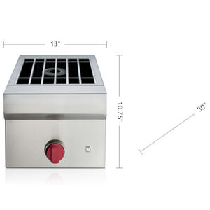 Wolf 13 in Liquid Propane Single Side Burner - Stainless Steel, , hires
