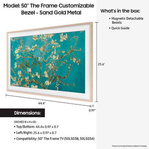 Samsung 50" The Frame Customizable Bezel - Sand Gold, , hires