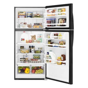 Whirlpool 28 in. 14.3 cu. ft. Top Freezer Refrigerator - Black, Black, hires