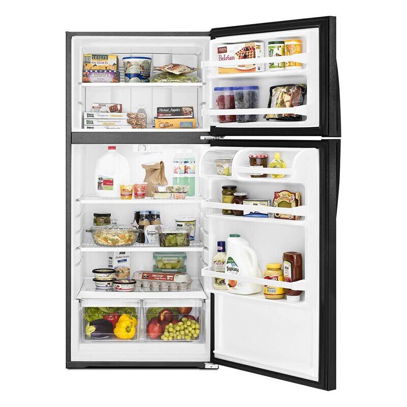 Whirlpool 28 in. 14.3 cu. ft. Top Freezer Refrigerator - Black, Black, hires