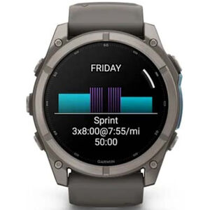 Garmin fenix 9 51 mm, AMOLED Smart Watch - Titanium with Pebble Gray Silicone Band, , hires