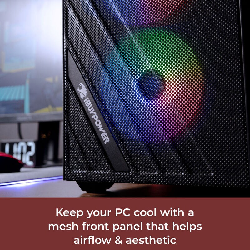 iBUYPOWER SCA5R6401 Gaming Desktop - AMD Ryzen 5 4500, AMD Radeon RX 6400 4GB, 16GB DDR4 RGB RAM, 1TB NVMe SSD, , hires