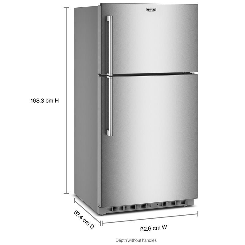 Maytag 33 in. 21.3 cu. ft. Garage-Ready Top Freezer Refrigerator - Fingerprint Resistant Stainless, Fingerprint Resistant Stainless, hires