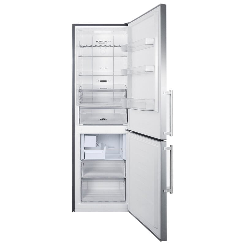 Summit 24 in. 10.6 cu. ft. Counter Depth Bottom Freezer Refrigerator with Ice Maker - Stainless Steel, , hires