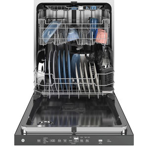 GE 24 in. Built-In Dishwasher with Top Control, 45 dBA Sound Level, 16 Place Settings, 5 Wash Cycles & Sanitize Cycle - White, White, hires