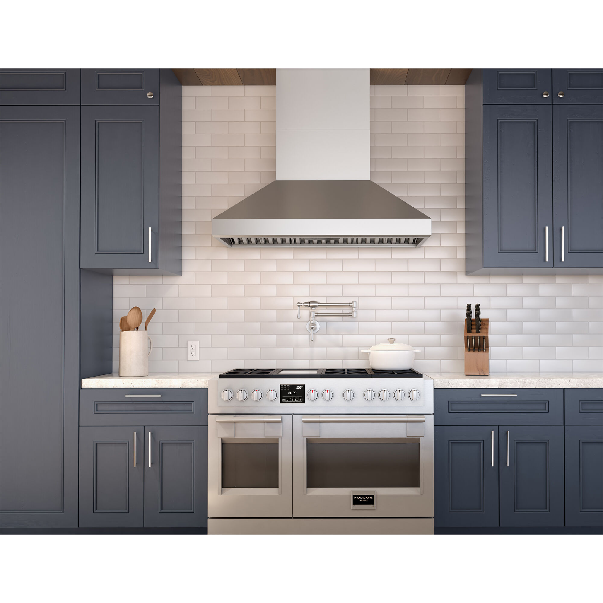 Zephyr Titan Series 36 in. Ducted Chimney Style Range Hood with