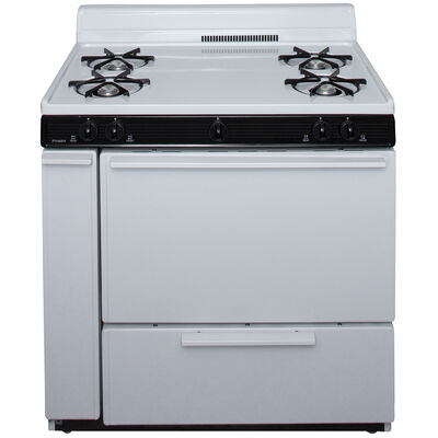 Premier 36 in. 3.9 cu. ft. Oven Freestanding Gas Range with 4 Open Burners - White | BLK100WP