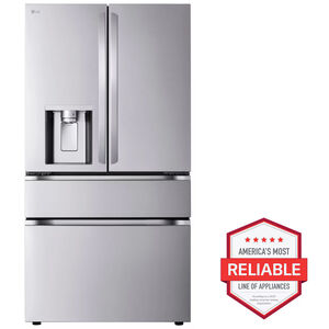 LG 36 in. 28.6 cu. ft. Smart 4-Door French Door Refrigerator with Ice & Water Dispenser - PrintProof Stainless Steel, PrintProof Stainless Steel, hires