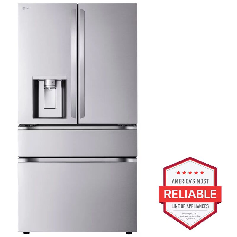LG 36 in. 28.6 cu. ft. Smart 4-Door French Door Refrigerator with Ice & Water Dispenser - PrintProof Stainless Steel, PrintProof Stainless Steel, hires