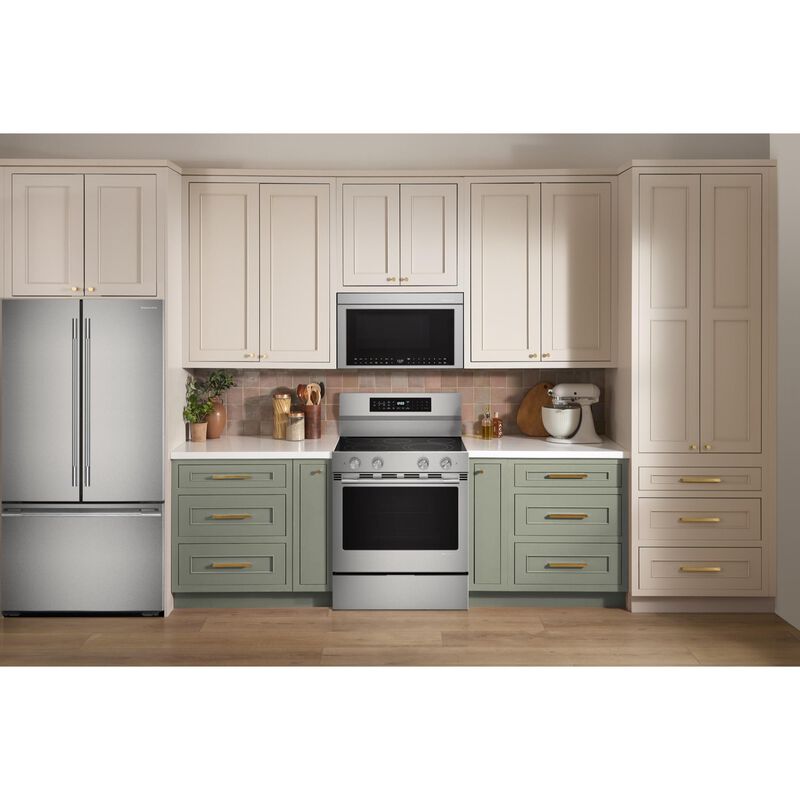 KitchenAid 30 in. 5.3 cu. ft. Smart Air-Fry True European Convection Electric Range with Radiant Burners - Fingerprint Resistant Stainless Steel, , hires