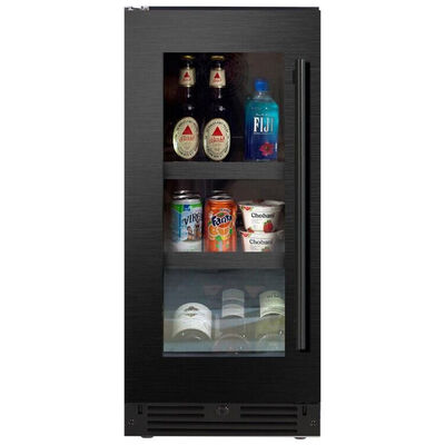 XO 15 in. Built-In/Freestanding 3.3 cu. ft. Compact Beverage Center with Pull-Out Shelves & Digital Control - Black Stainless Steel | XOU15BCGBSL