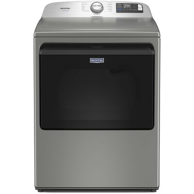 Maytag 27 in. 7.4 cu. ft. Smart Electric Dryer with Pet Pro Option, Sensor Dry, Sanitize & Steam Cycle - Classic Silver | MED7405RR
