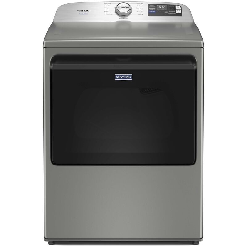 Maytag 27 in. 7.4 cu. ft. Smart Electric Dryer with Pet Pro Option, Sensor Dry, Sanitize & Steam Cycle - Classic Silver, , hires