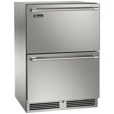 Perlick Signature Series 24 in. 5.2 cu. ft. Double Refrigerator Drawers - Stainless Steel | HP24RM-4-5