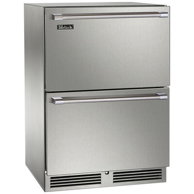Perlick Signature Series 24 in. 5.2 cu. ft. Outdoor Refrigerator Drawer - Stainless Steel | HP24RM-4-5